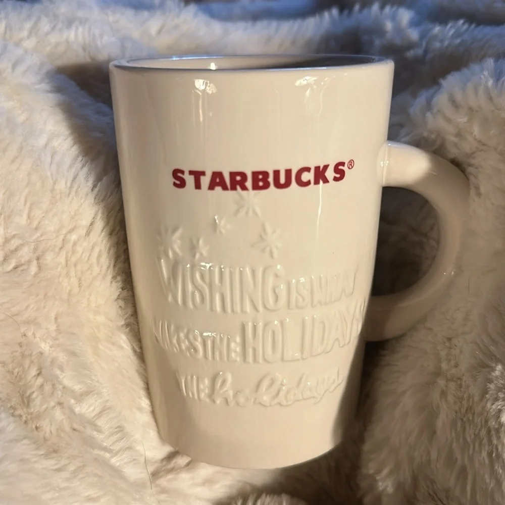 Rare Starbucks Ceramic 2010 “Wishing is What Makes the Holidays the Holidays”Mug